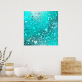 Folie Mint Turquoise Achtergrond Poster (Keuken)