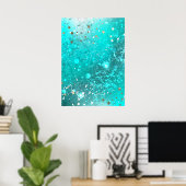 Folie Mint Turquoise Achtergrond Poster (Thuiskantoor)