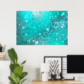 Folie Mint Turquoise Achtergrond Poster (Thuiskantoor)