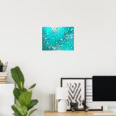 Folie Mint Turquoise Achtergrond Poster (Thuiskantoor)