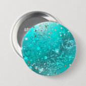 Folie Mint Turquoise Achtergrond Ronde Button 7,6 Cm (Voorkant /achterkant)