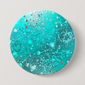 Folie Mint Turquoise Achtergrond Ronde Button 7,6 Cm (Voorkant)