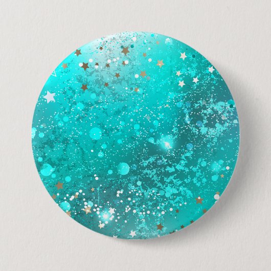 Folie Mint Turquoise Achtergrond Ronde Button 7,6 Cm (Voorkant)