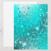 Folie Mint Turquoise Achtergrond Save The Date (Voorkant / Achterkant)