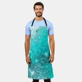 Folie Mint Turquoise Achtergrond Schort (Gedragen)