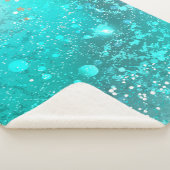 Folie Mint Turquoise Achtergrond Sherpa Deken (3/4)
