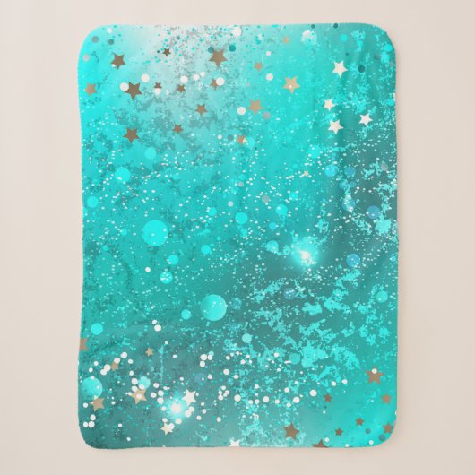 Folie Mint Turquoise Achtergrond Sherpa Deken (Voorkant)