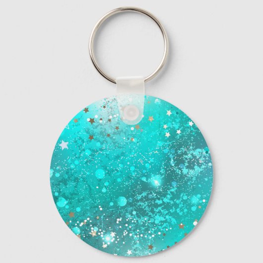 Folie Mint Turquoise Achtergrond Sleutelhanger (Voorkant)