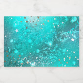 Folie Mint Turquoise Achtergrond Sparkling Wijnetiket (Enkel label)