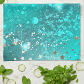 Folie Mint Turquoise Achtergrond Theedoek (Gevouwen)