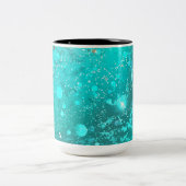 Folie Mint Turquoise Achtergrond Tweekleurige Koffiemok (Center)