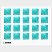 Folie Mint Turquoise Achtergrond Vierkante Sticker (Vel)