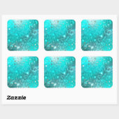 Folie Mint Turquoise Achtergrond Vierkante Sticker (Vel)