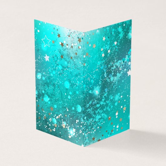 Folie Mint Turquoise Achtergrond Visitekaartje (Buitenkant)