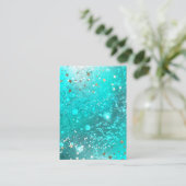 Folie Mint Turquoise Achtergrond Visitekaartje (Staand voorkant)