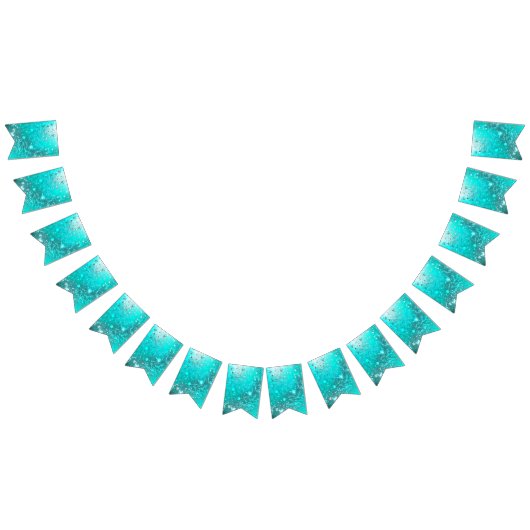 Folie Mint Turquoise Achtergrond Vlaggetjes (Alle)