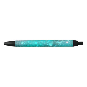 Folie Mint Turquoise Achtergrond Zwarte Inkt Pen