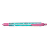 Folie Mint Turquoise Achtergrond Zwarte Inkt Pen (Achterkant)