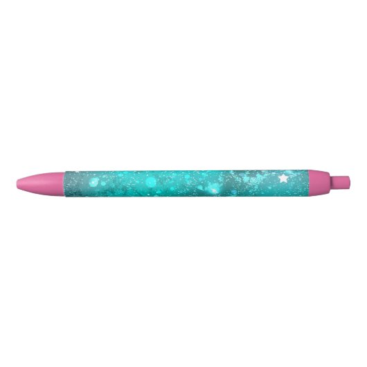 Folie Mint Turquoise Achtergrond Zwarte Inkt Pen (Voorkant)