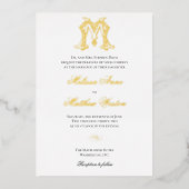 Folie MM Monogram of MM Logo Uitnodiging (Voorkant)