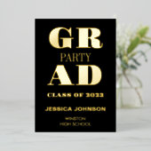 FOLIE MODERN AFSTUDEERDER PARTIJ FOLIE UITNODIGING (Staand Voorkant)