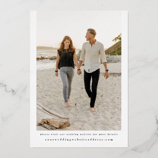 Folie Modern Elegance Photo Save the Date Kaart (Achterkant)