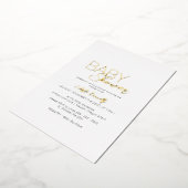 FOLIE Modern Minimalistisch Wit Baby shower Uitnodiging (Gedraaid)