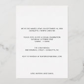 Folie Moderne Calligraphy Foto Elopement Kaart (Achterkant)