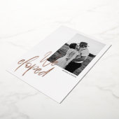 Folie Moderne Calligraphy Foto Elopement Kaart (Gedraaid)