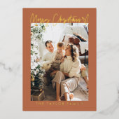 Folie Moderne Elegante Foto Kerst Kaart (Voorkant)