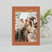 Folie Moderne Elegante Foto Kerst Kaart (Staand Voorkant)