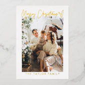 Folie Moderne Elegante Foto Kerst Kaart (Voorkant)