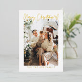 Folie Moderne Elegante Foto Kerst Kaart (Staand Voorkant)