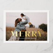 Folie Moderne minimalistische vrolijke vakantie fo Folie Feestdagenkaart (Voorkant)