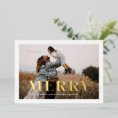 Folie Moderne minimalistische vrolijke vakantie fo Folie Feestdagenkaart (Staand Voorkant)