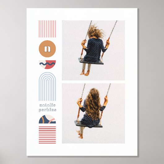 Folie Moderne Regenboog Monogram Fotocollage Kunst Folie Afdrukken (Voorkant)