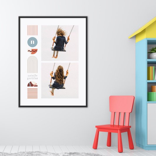 Folie Moderne Regenboog Monogram Fotocollage Kunst Folie Afdrukken