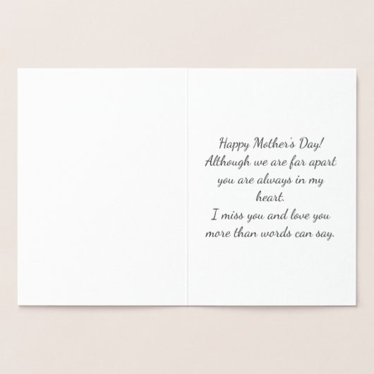 Folie Moederdag Kaart, Happy Mama's Day Folie Kaarten (Binnen)