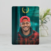 Folie Monogram 2 Foto Afstuderen Aankondiging (Staand Voorkant)