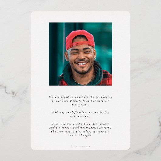 Folie Monogram 2 Foto Afstuderen Aankondiging (Achterkant)