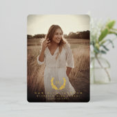 Folie Monogram 2 Foto Afstuderen Aankondiging (Staand Voorkant)