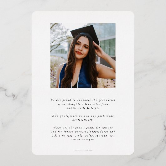 Folie Monogram 2 Foto Afstuderen Aankondiging (Achterkant)