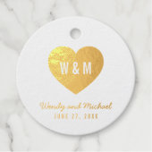 Folie Monogram Heart Wedding Bedankjes Labels (Voorkant)