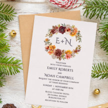 Folie Monogram herfst Rustic Plum Floral Wedding