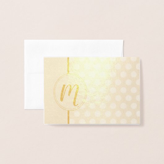 Folie Monogram Polka Dot Design Notes Folie Kaarten (Voorkant met envelop)