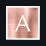 Folie monogram roze Rose Gold Girly Birthday Servet<br><div class="desc">Roze Rose Gold Faux Folie Girly Stainless Steel Elegant Monogram Birthday Party Napkins. Deze Birthday Party Napkins kan worden aangepast om uw initiaal en voornaam op te nemen.</div>