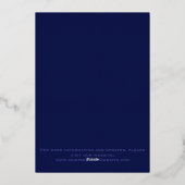 Folie & Navy Blue 5 "x 7" Wedding Save the Date Folie Uitnodiging (Achterkant)