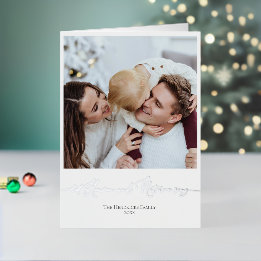 Folie Neutral Christmas Kaart Custom Family Foto