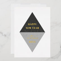 Folie Nieuwe Jaar Geometrische Kerstkaart - Zwart