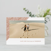 Folie nieuwjaar uitgeruste, horizontale witte foto feestdagenkaart (Staand Voorkant)